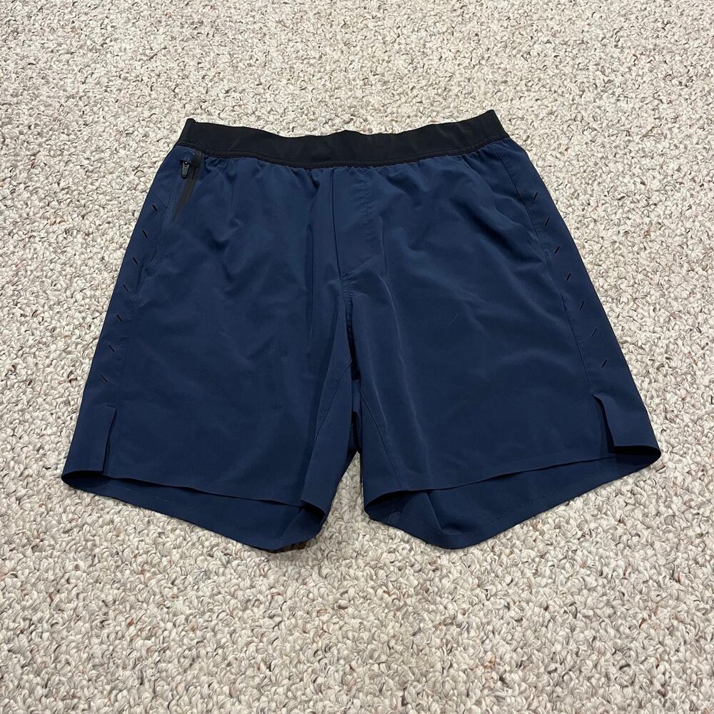 Ten Thousand Interval Mens Active Shorts M Blue Athleisure 7 inch Gym Workout